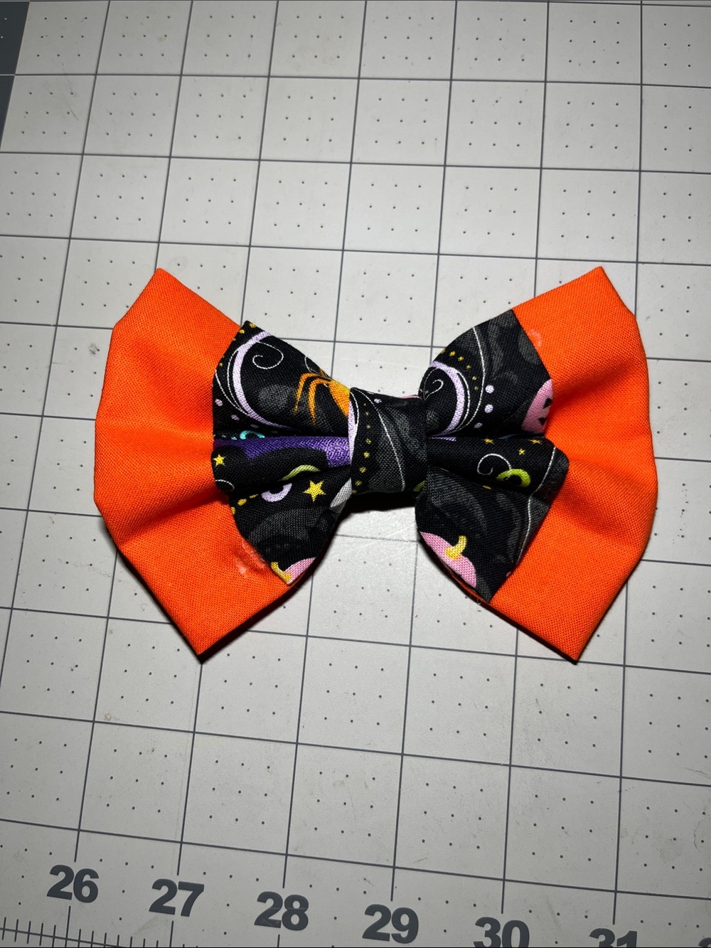 Kids Orange and Black Halloween Bow Hair Clip